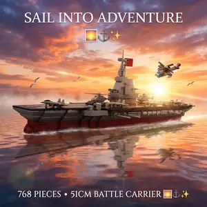 003 Aircraft Carrier Building Blocks Set Large Construction Toy for Kids STEM Educational Assembly Puzzle Toy Classroom Prize Birthday Gift