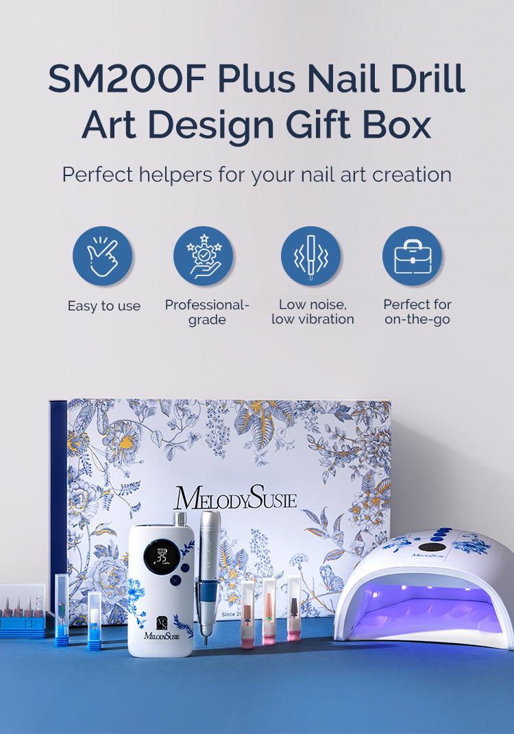 MelodySusie SM200F Plus Nail Drill Art Design Gift Box, for Nail Care, Rechargeable Lightweight 35000RPM Manicure