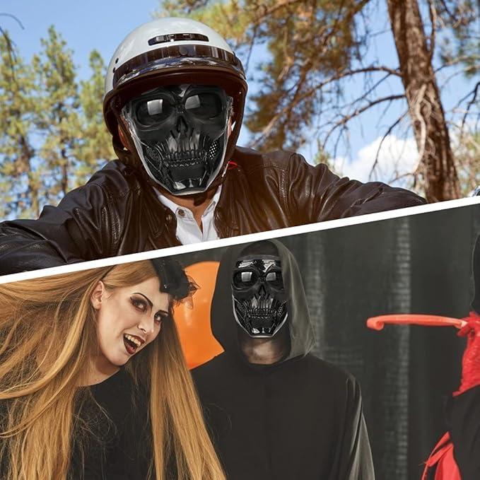 Tactical skull mask is suitable for CS shooting games, role playing, Halloween, outdoor sports decoration. Windproof Tactical Skull Goggles