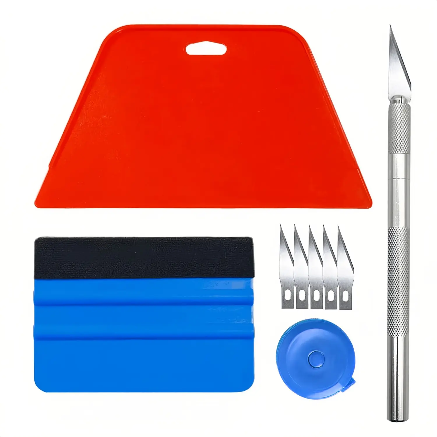 Home Improvement Smoothing DIY Tools Complete Kit for Adults - Peel-and-Stick Wallpaper, Vinyl Backsplash Tile, Automotive Insulation Film Application with Blue Scraper with Felt