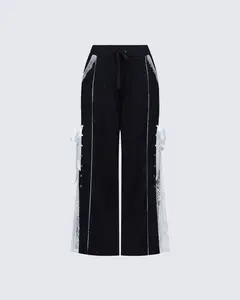 Corbyn Black Lace Window Sweatpants