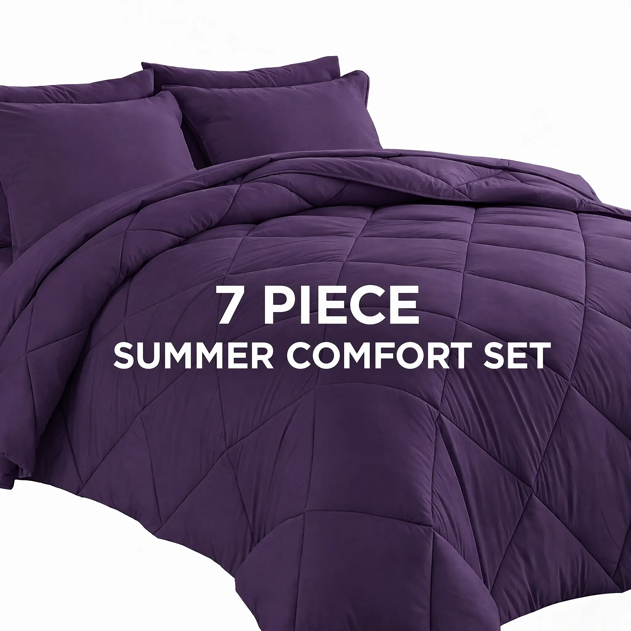 7pcs Comforter Set for kid's home, Soft Breathable Lightweight Comforter Set, All Seasons, Full/Queen/King, 1 Quilt + 4 Pillowcases + I Flat Sheet + 1 Fitted Sheet, Machine Washable, Must-Have Bedding for Home & Dorm & Halloween #tiktokshopbacktoschool