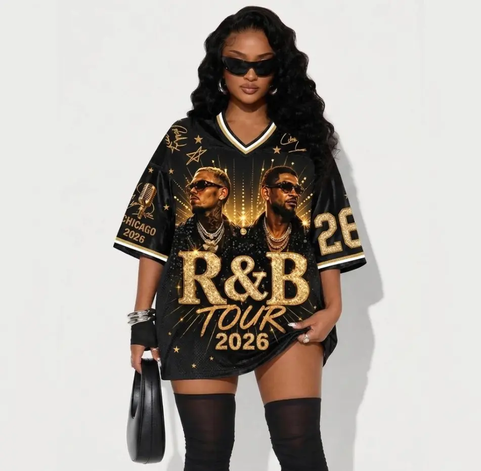 R&B Tour Jersey — Glitter & Bling Edition - Personalized 3D Sleeveless Vintage Sports Shirt, Music Lover Gift, Concert Outfit
