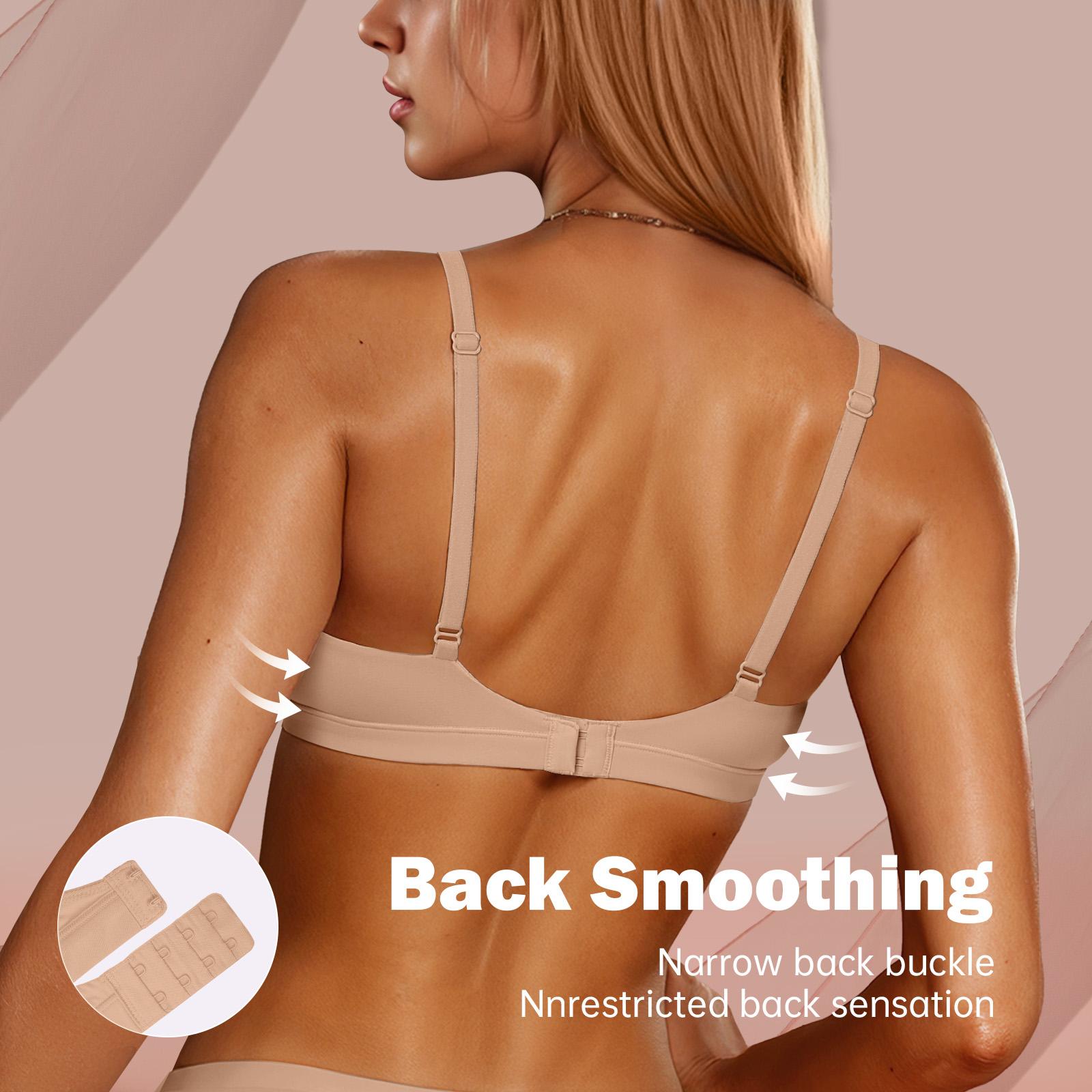 OEAK Womens No Padding No Underwire Non-supportive Comfortable Triangle Bras Sexy Plunge Unlined Bralette Pull On Bra Seamless Everyday Tshirt Bras