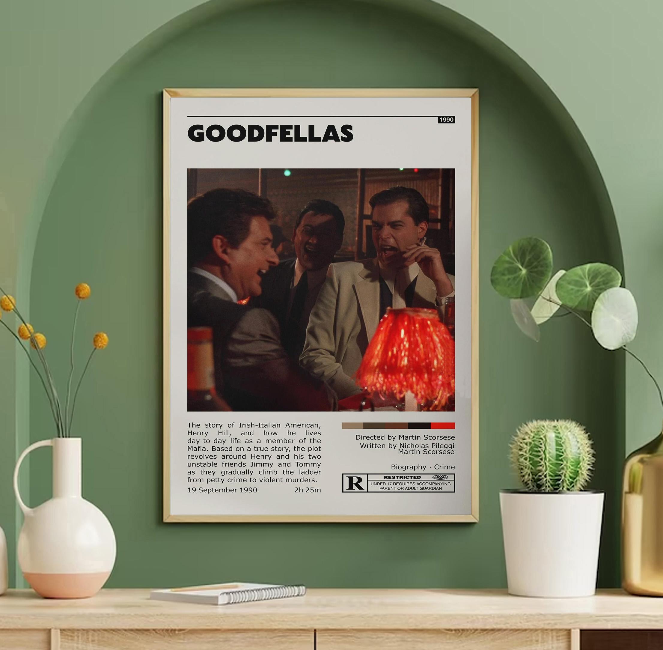 Goodfellas Retro 90s Film Poster, Goodfellas Vintage Art Print Minimalist Poster Birthday Gift, Fathers Day Gift Home Wall Decor Unframed