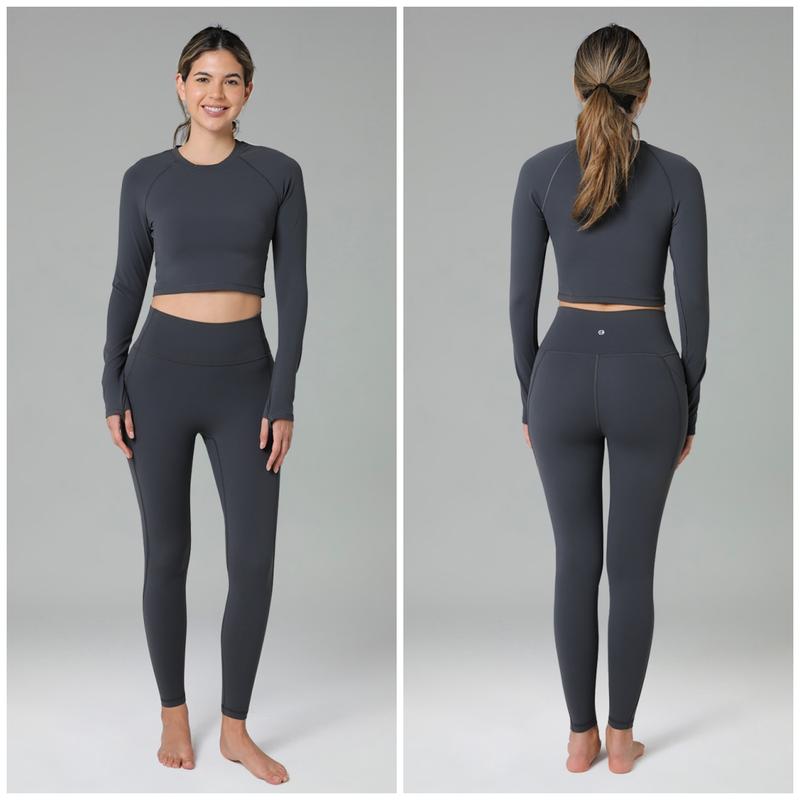 Colorfulkoala Dreamlux No Front Seam Leggings with Pockets for Women 25"/28" Inseam，High-Waisted Soft Yoga Pants in Black - Gym Bottoms Athletic Stretchable Tight Fit Sporty