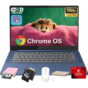 Lenovo IdeaPad Slim 3 Chromebook - 14'' Touchscreen Full HD Display • 8-Core MediaTek Kompanio 520 CPU • 4GB RAM • 64GB eMMC • Wi-Fi 6 • for Business Student • Chrome OS • Blue