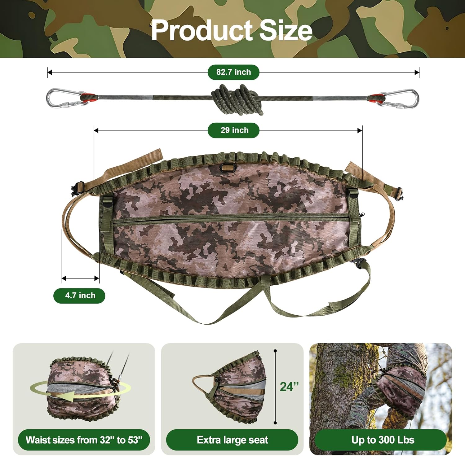 Complete Tree Saddle Hunting Kit, Includes Lightweight Hunting Saddle, 12"x12" Aluminum Platform, 4 Pack Climbing Sticks, Ropes, Bridge & Tether – All-in-One Mobile System for Saddle Hunters Complete Tree Saddle Hunting Kit, Includes Lightweight Hunting Saddle, 12"x12" Aluminum Platform, 4 Pack Climbing Sticks, Ropes, Bridge & Tether – All-in-One Mobile System for Saddle Hunters