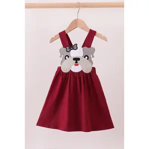 Premium Maroon Georgia bulldog applique dress