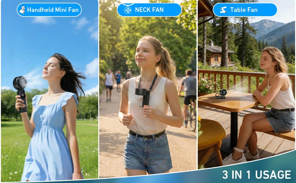 Portable Handheld Fan, 5000mAh Rechargeable Mini Personal USB Fan with LED Display & Foldable Design, 199-Speed Powerful Battery Operated Travel Fan for Women, Outdoor, Office Black Protection Protection Protection