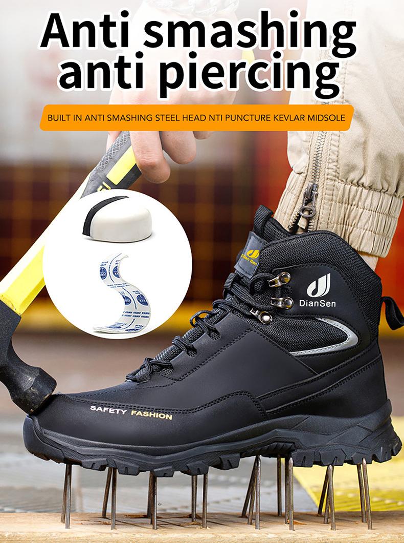 New Safety Boots Men Work Indestructible Shoes Sneakers Steel Toe Protective Boots Anti-smash Anti-puncture Work Safety Shoes Work as hiking Waterproof boots Construction Work Shoes