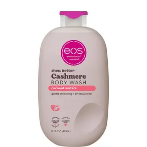 eos Cashmere Body Wash – Coconut Waters, Moisturizing Body Wash, Creamy Gel Formula, with Shea Butter, Glycerin, Vitamin E, pH Balanced, Sensitive Skin, Vegan, 16 fl oz