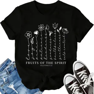 Christian T-Shirts for Women Faith-Based Tee Top Fruit of The Spirit Shirt Funny
