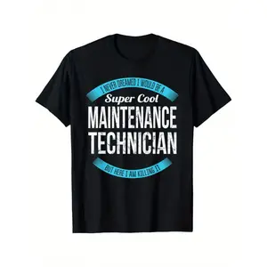 Funny Maintenance Technician T-Shirt Gift for Men & Women - Humorous Handyman Slogan & Print (Wrench, Screwdriver) - 100% Cotton Oversized Fit (0XL-5XL) - Mechanic, Electrician, Carpenter Apparel, PLUS SIZE