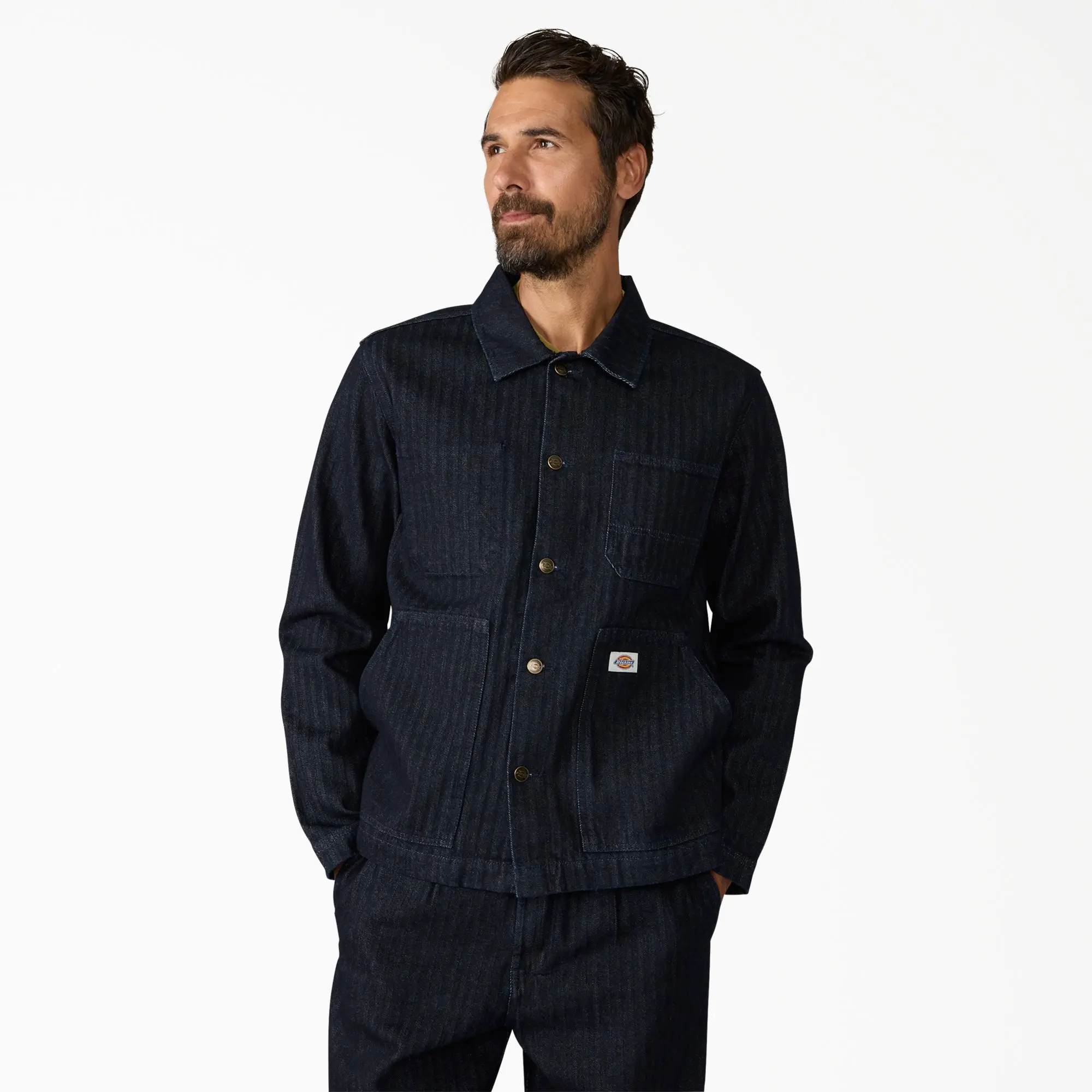 Selvedge Herringbone Barn Denim Jacket,100% Cotton, Denim Fabric Workwear Durable, Workwear Casual Everyday Style Classic Menswear