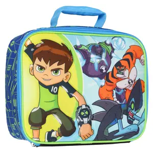 Ben 10 Aliens Omni-Kix Shock Rock Rath XLR8 Single Compartment Lunch Bag Tote For Hot And Cold Food, Drinks, And Snacks 10"