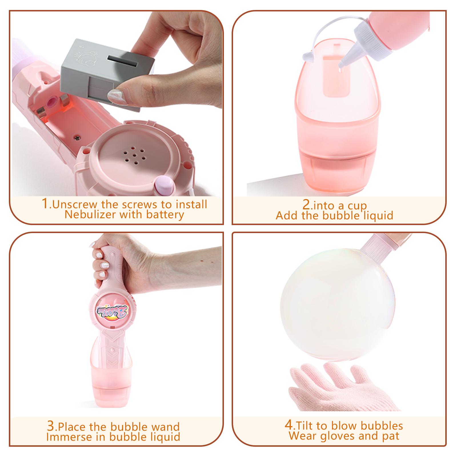 Fog Bubble Machine, Rechargeable Automatic Electric Smoke Bubble Machine, Magic Smoke Bubble Maker, Colorful Lights & Music, Bubble Fog Game for Parties, Beaches, Summer.Gift for Boys, Girls