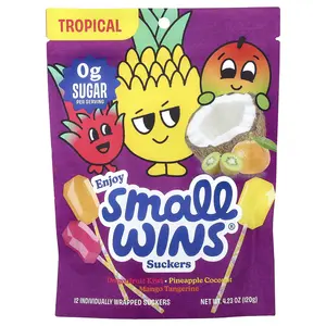 Enjoy Small Wins Suckers, Tropical Fruit, 12 Count, 4.23 oz (120 g)
