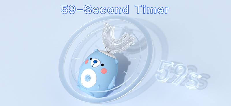 Kids Electric Toothbrush U-Shaped，6 Brush Heads Five Cleaning Modes IPX7 Waterproof Design Mermaid Rechargeable Smart Timer for Children-Kids Travel Essentials Cleansing