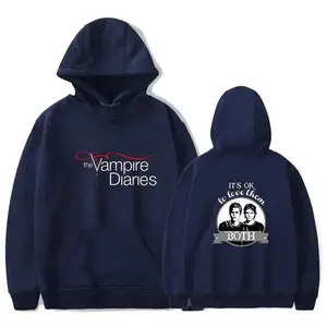 The Vampire Diaries Horror Movie Graphic Hoodie Casual Street Style Fleece Fabric Pullover Hooded Sweatshirt Trendy Tops for Women for Men Unisex
