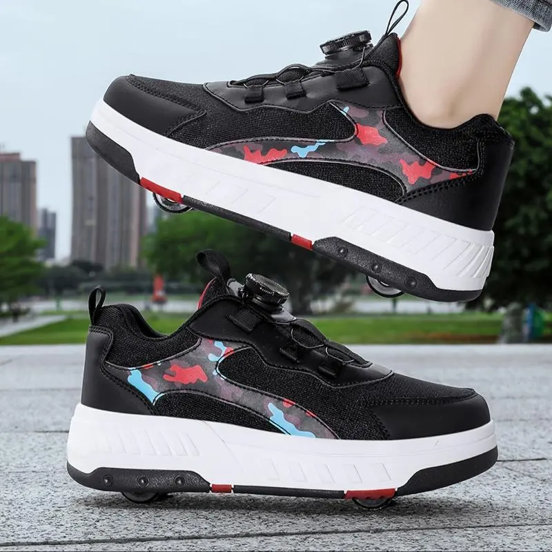 Hot Casual Cool Low Top Roller Skateboard Shoes For Boys, Breathable Lightweight Anti Slip Roller Skate Shoes For Indoor Outdoor, Spring And Autumn Hot Casual Cool Low Top Roller Skateboard Shoes For Boys, Breathable Lightweight Anti Slip Roller Skate Shoes For Indoor Outdoor, Spring And Autumn