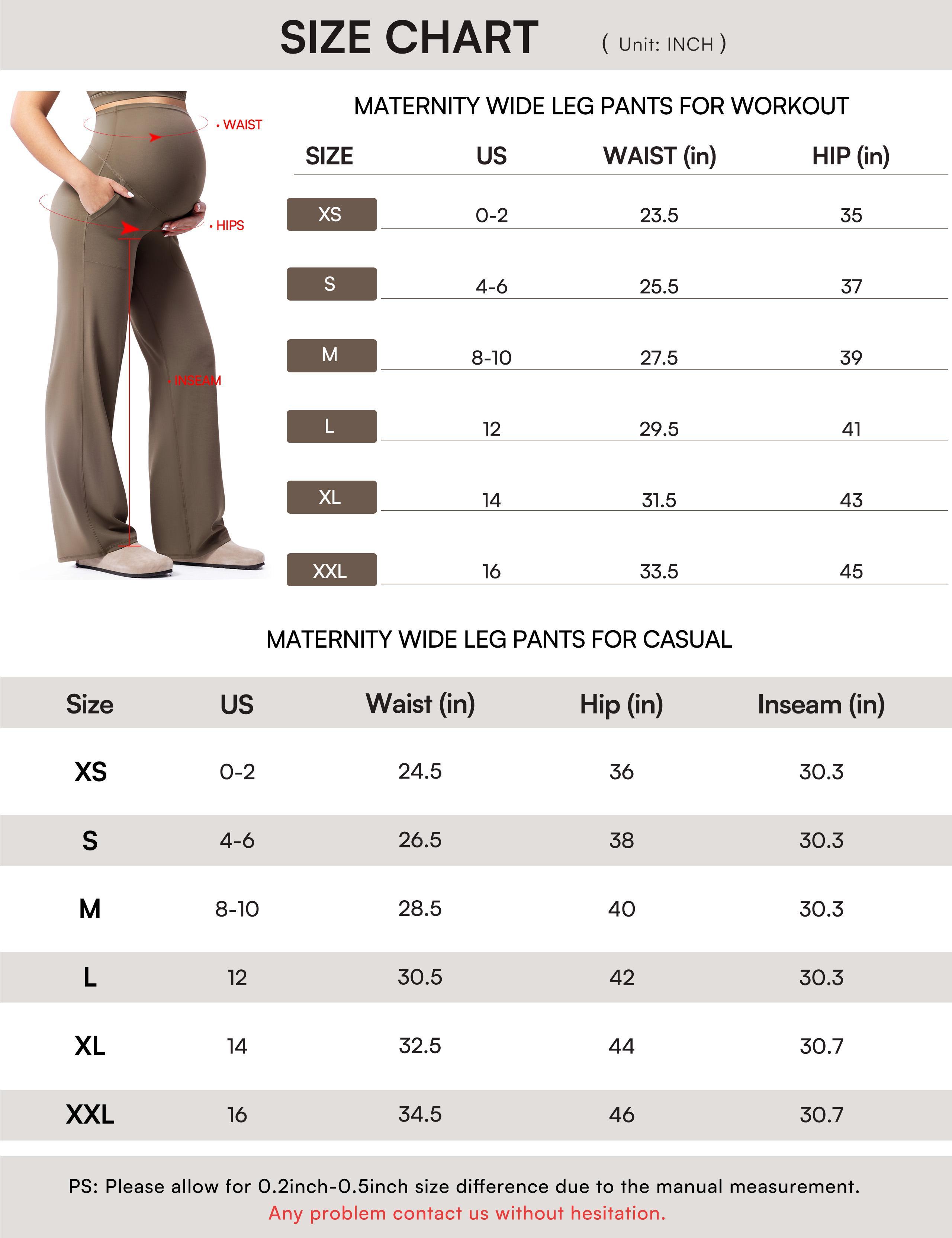 POSHDIVAH Women's Creamluxe Maternity Yoga Wide Leg Pants Petite/Regular/Tall Pregnancy Work Dress Sweatpants with Pockets