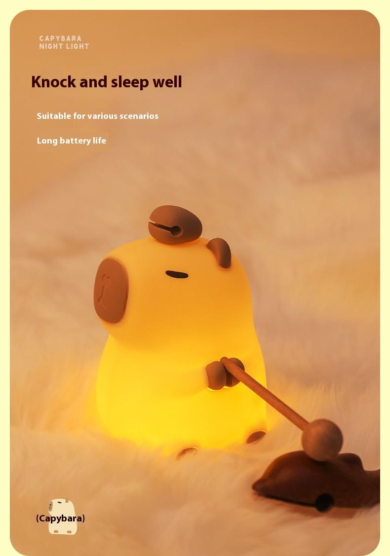 Adorable Capybara Night Light Lamp-Soft Silicone,Rechargeable, Perfect Bedroom Decor & Gift for Kids/Adults Adorable Capybara Night Light Lamp-Soft Silicone,Rechargeable, Perfect Bedroom Decor & Gift for Kids/Adults