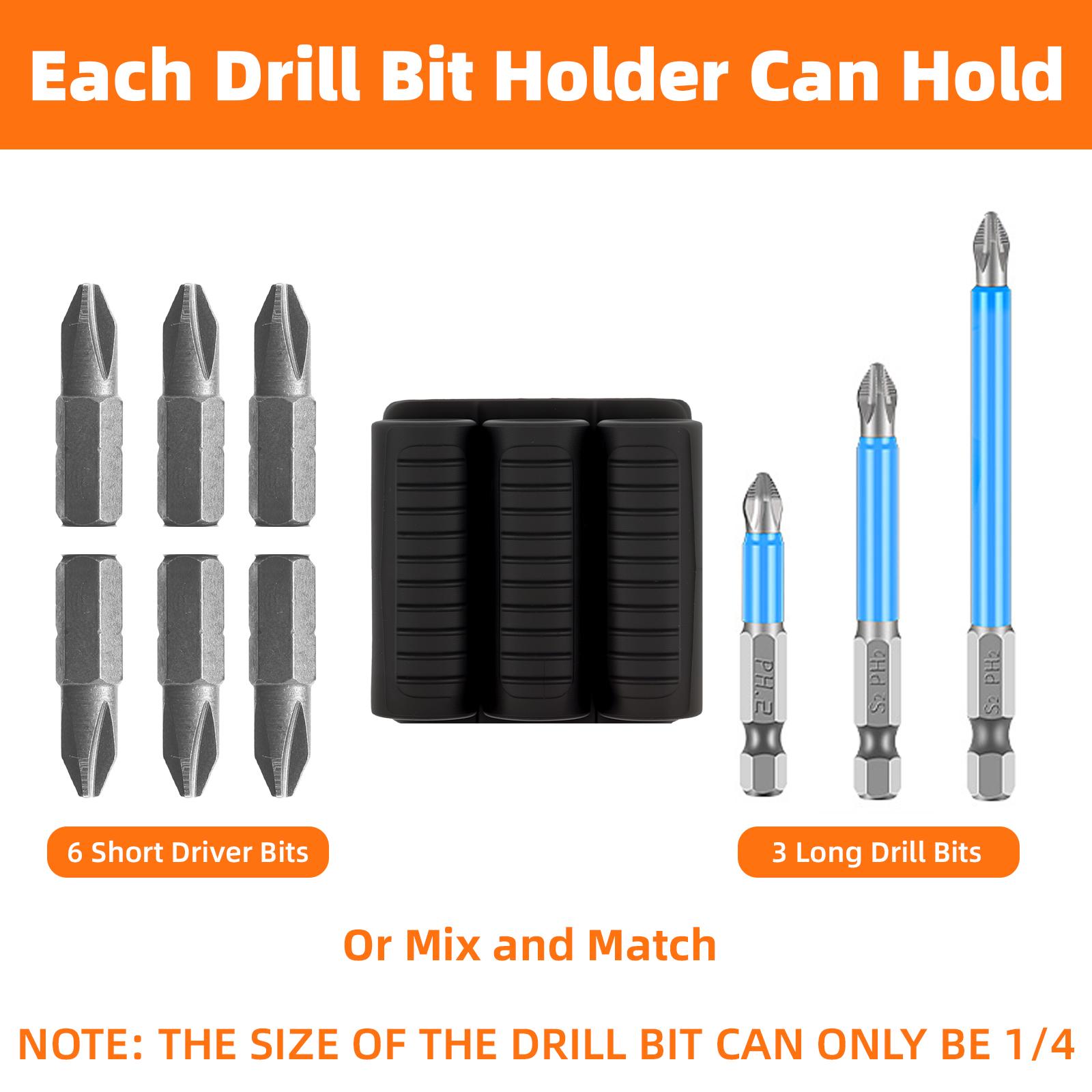 20 Pcs Universal Self-Adhesive Drill Bit Gripper,Universal Fit Drill Bit Holders for Impact Drivers and Drills,Drill Bit Sleeve Organizer Strong Adhesive Attach to Impact Drivers, Hold 6 Drill Tips on Side of Power Drill,SnapFixMate,TikTokShopBlackFriday