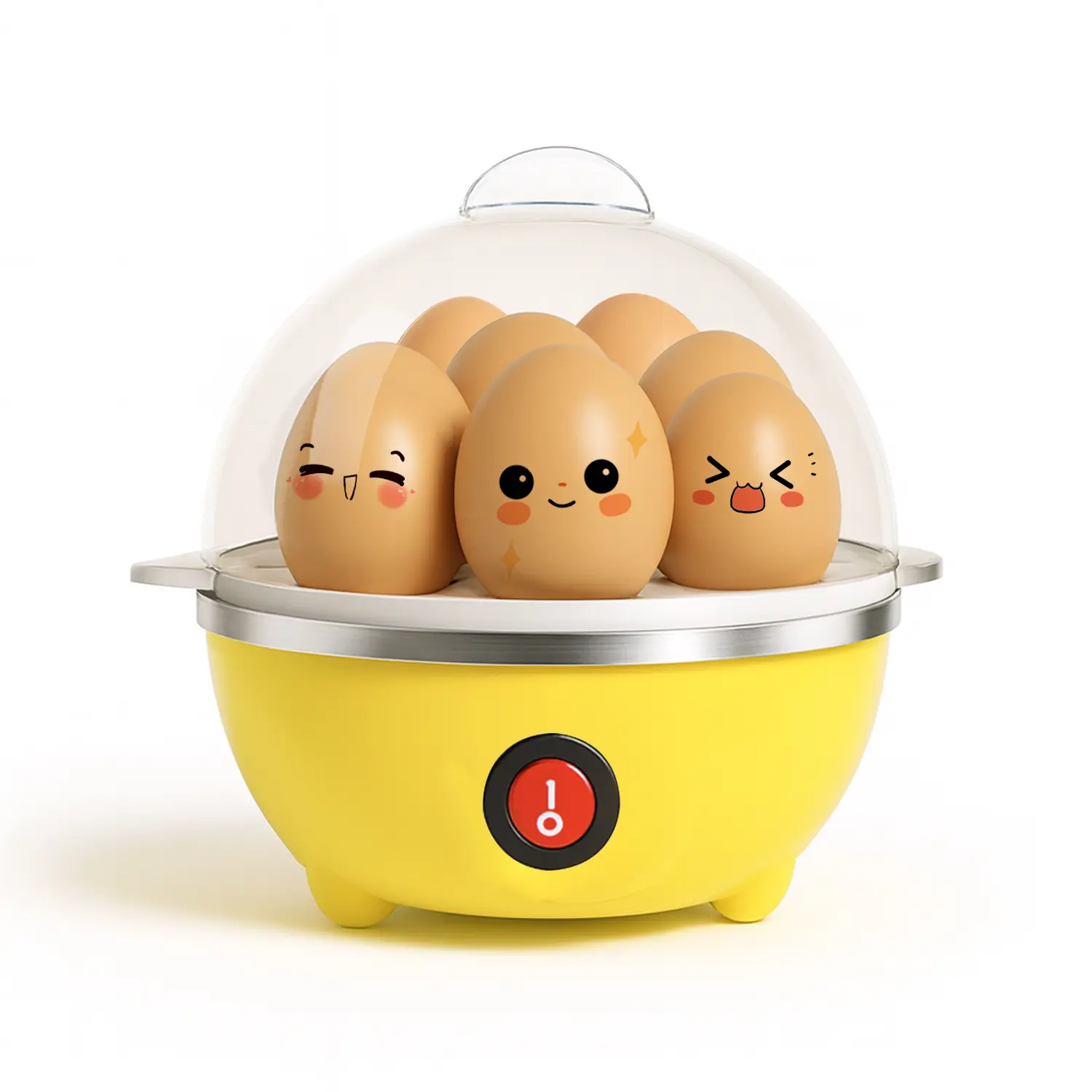 Rapid Egg Cooker,350W Rapid Electric Egg Maker, Egg Steamer,Egg Boiler,Cookers With Automatic Shut Off,7 Eggs Capacity Lazy Egg Boiler,Multifunction Heated Milk,Heated Food