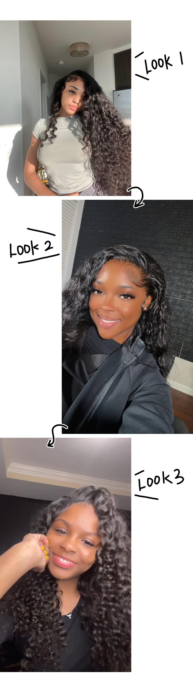 [Valentine's Day Special] Ashine 12-30 Inch Luxury Salon Quality Body Wave Deep Wavy Deep Curly Burmese Curly Virgin Brazilian Bundles One-directional Cuticles-sleek, Tangle-resistant, and Re-wearable 100% Human Hair Natural Black with Closure Curly