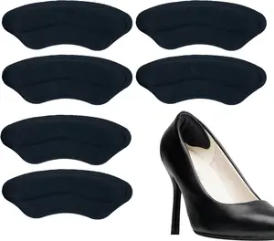Heel Pads for Shoes, 3 Pairs Anti-Slip Heel Grips for Loose Shoes, Soft Cushions Inserts for Blisters, Filler Improved Shoe Fit and Comfort, Heels Liners for Flats, Heels, Boots (Black, 0.24in)