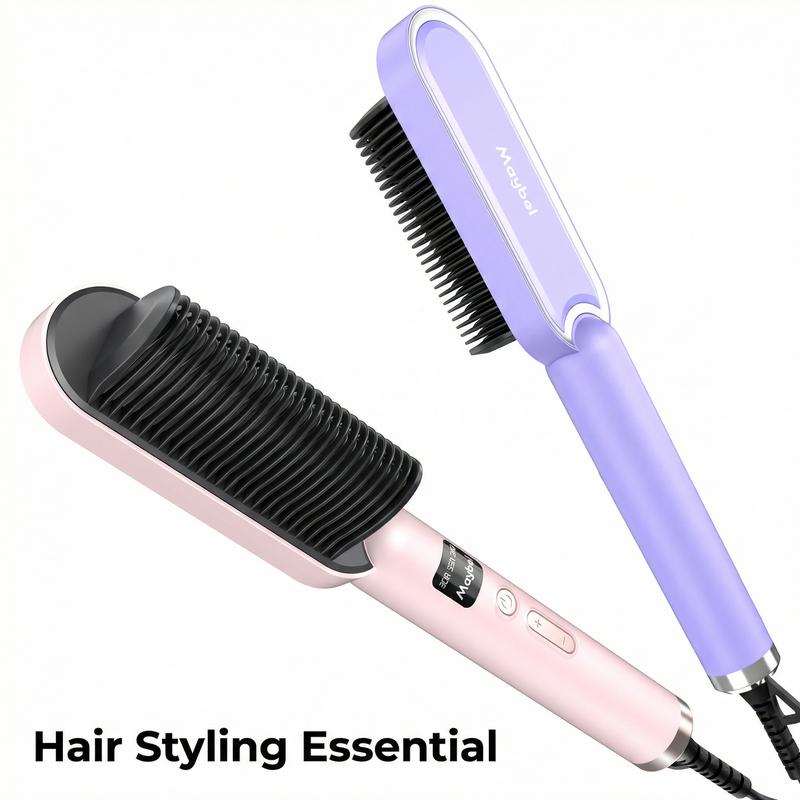 Ring Shape Hair Straightener Brush for Women, Professional Grade with Built-in Comb, Fast Heat & Anti-Scald Protection, Create Salon-Style Hair Easily at Home