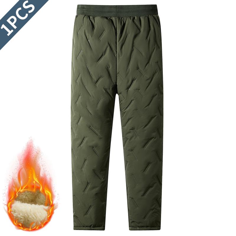 Men's Autumn And Winter Sports Pants Thick Warm Cotton Lined Casual Straight Windproof Warm Trousers,Men's Regular Fit PlainDrawstring Waist Thermal Lined JoggePants, Casual Warm Waterproof ZipperPocket Trousers for Daily Wear, Men'sBottoms for Winter