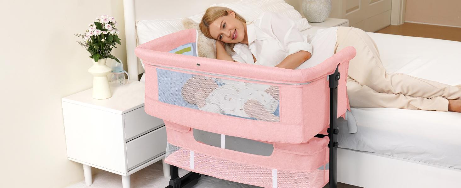 Baby Bassinet, Baby Basinet Bedside Sleeper, Easy to Fold Portable Crib Side Bassinet new Style Girl/boy bassinets, bedside bassinet Baby Bassinet, Baby Basinet Bedside Sleeper, Easy to Fold Portable Crib Side Bassinet new Style Girl/boy bassinets, bedside bassinet