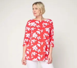 Denim & Co. Regular Favorite Jersey Boat Neck Swing Tunic