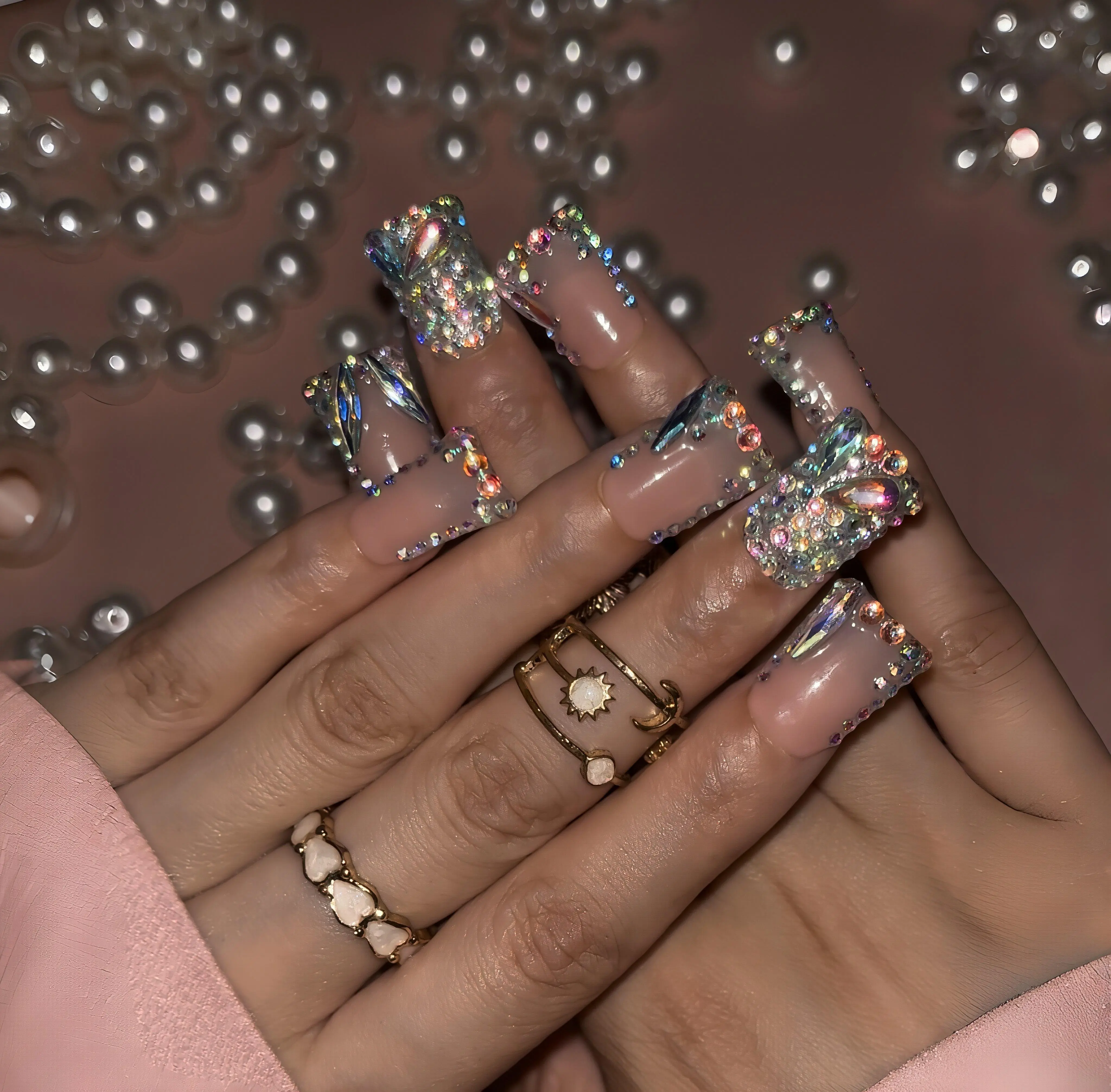 Hand Painted 3D Handmade Press On Nails, Stylish Long Wide Flared Duck-Shaped False Nails, Y2K Style Detailed 3D Art Design Nail Art Designs Nail Art Decoration Diy Nails Art