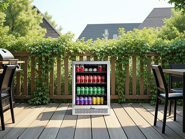 AMERLIFE Beverage Refrigerator-24 In fridge with Glass Door, Adjustable Shelves and LED Touch Panel, Under Counter Design for Wine Beer, Built-In or Freestanding Use, 34-64℉