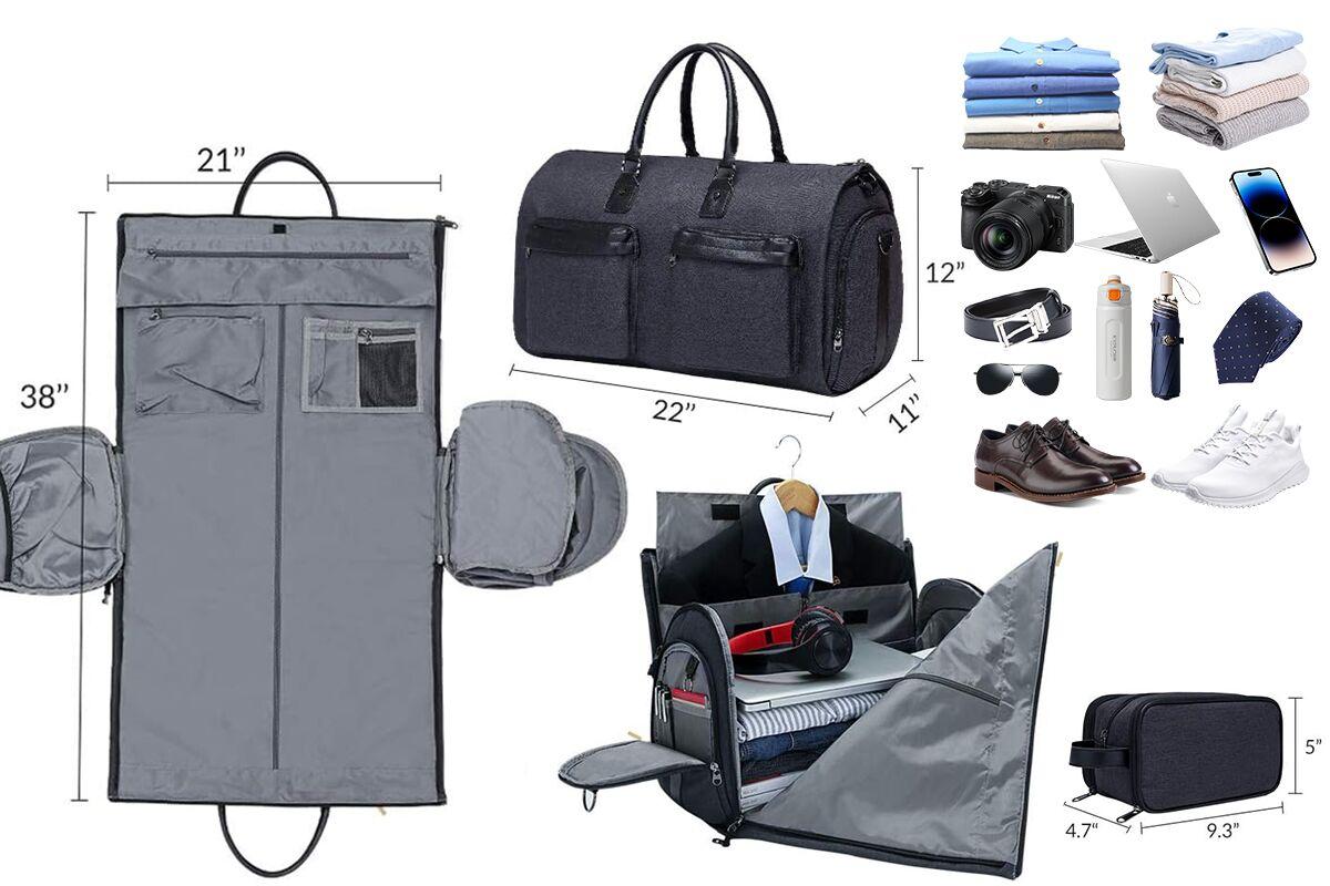 Lefame Travel Duffle Bag with Garment & Shoe Compartment, Waterproof & Breathable, TSA-Approved, 57L Capacity, Ideal for Weekender, Gym, Hospital, Holiday Travel SpringStatements