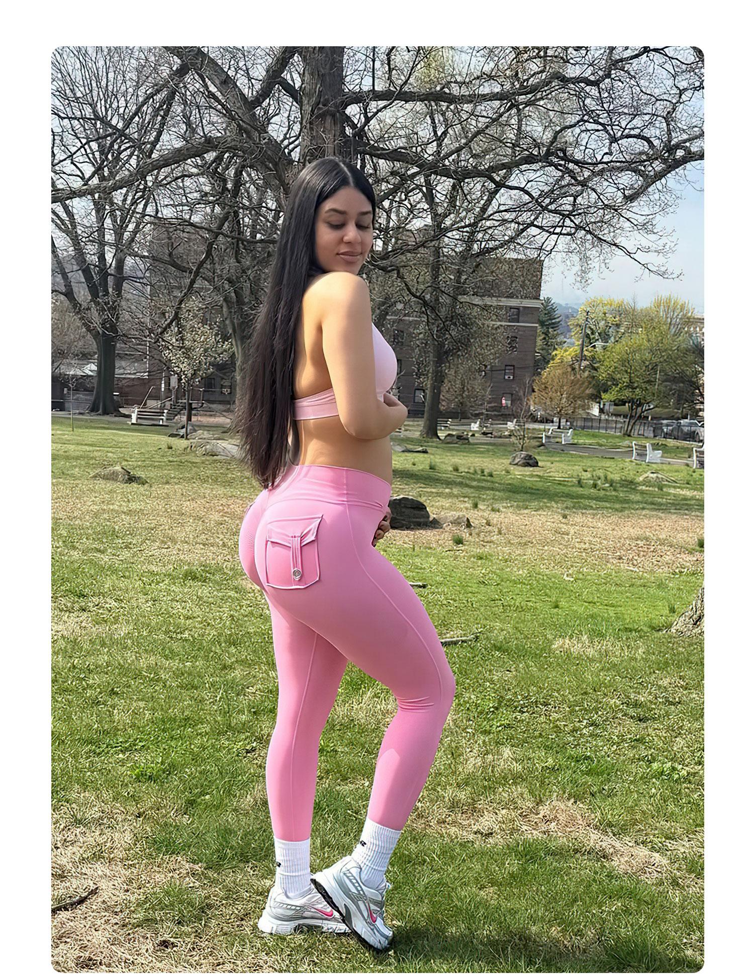 YEOREO CoreFlex Leggings with Pockets for Women Charm Scrunch Workout Leggings V Cross Waist Butt Lifting Gym Yoga Pants SpringStatements