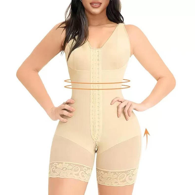 Women's Full-Body Shapewear High Compression Tummy Control Butt Lifting Zippered Crotch Seamless Corset Style Post-Operative Recovery Everyday Wear
