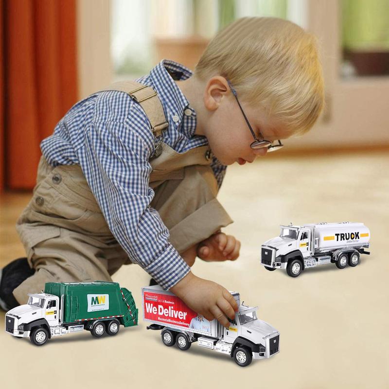 3-in-1 1:50 Die-Cast Metal Model Car Set Construction Vehicles City Traffic Trucks Fire Engines Ideal Gift for Kids