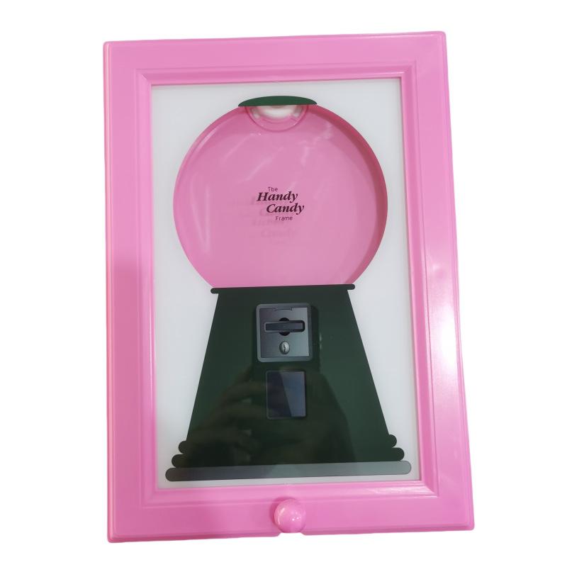A Square Photo Frame Designed To Be Hung on The Wall, Equipped with A Candy Dispenser, Is Perfect for Displaying Photos While Making It Convenient To Get Candies, Nuts and Pet Snacks, Home Decor Accessory