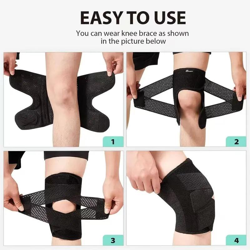 Knee Brace with Side Stabilizers for Meniscal Tear Knee Pain ACL MCL Arthritis Injuries Recovery, Breathable Adjustable Knee Support for Men and Women-MM【0】