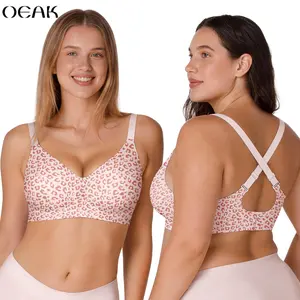OEAK Women Comfortable Push Up Bras Wireless Seamless Full Coverage Jelly Bra Buttery Soft Everyday Tshirt Bra Convertible Bra