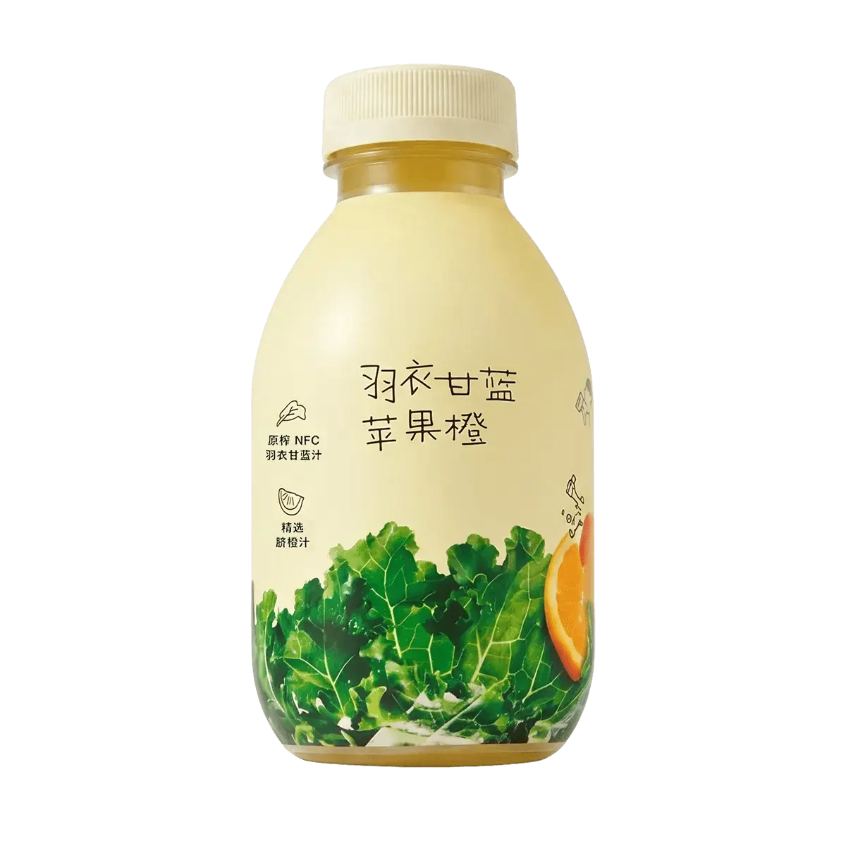 HEYTEA Kale Apple Orange Fruit Vegetable Juice 11.83 fl oz - Rich in Fiber, Liquid Salad
