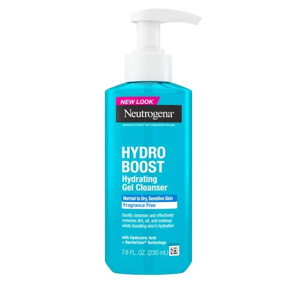 Neutrogena Hydro Boost Hydrating Gel Cleanser with Hyaluronic Acid Fragrance Free Gentle Foaming Face Wash for Sensitive Skin 7.8 fl oz