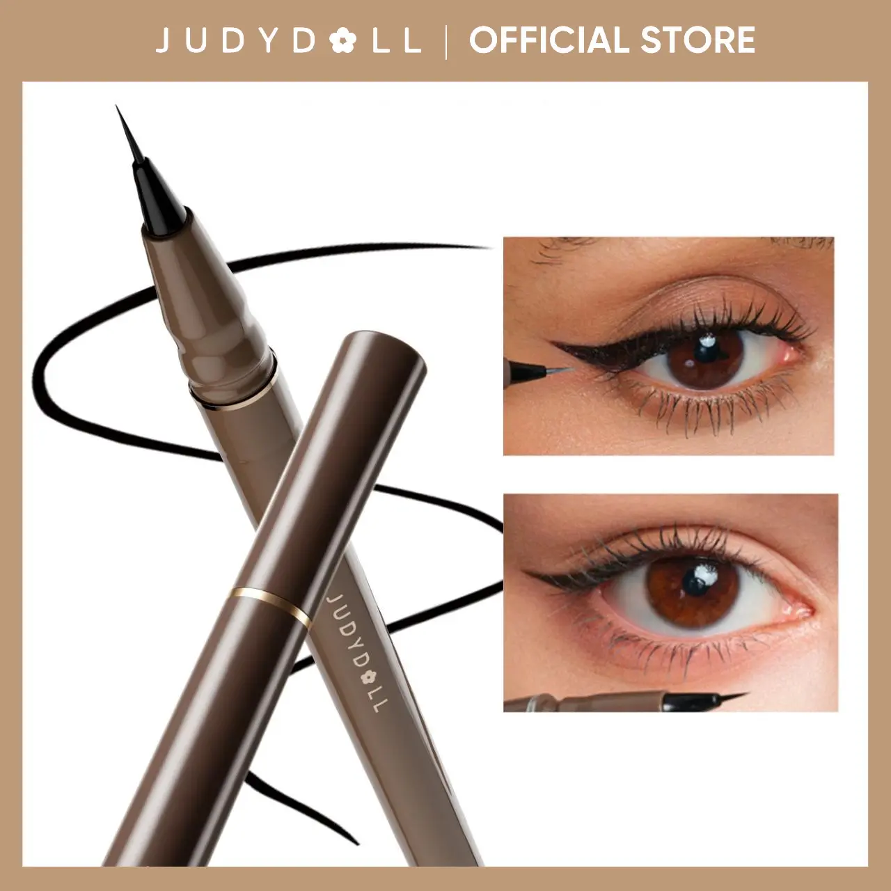 JUDYDOLL Ultra-Fine Liquid Eyeliner, Waterproof Liquid Eye Liner, Hooded Eyes, Sharp Winged Lines, Long-Lasting, Beginner Friendly, Lasting Satin Finish, Smudge-Proof, Transfer-Resistant, Suitable For Sensitive Eyes, Summerwins,back to school