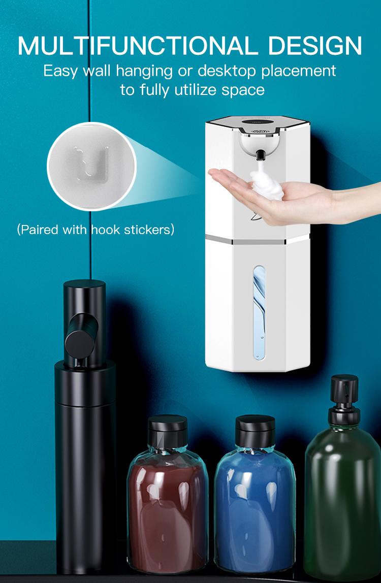Automatic Soap Dispenser, 12oz Touchless Foaming Soap Dispenser, USB Rechargeable, 4 Adjustable Levels, Waterproof, Kitchen Gadgets, Home Essentials Hand Wall, Bathroom soap dispenser Restroom