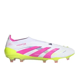 adidas Mens Predator Elite Laceless Firm Ground Soccer Cleats - White adidas Mens Predator Elite Laceless Firm Ground Soccer Cleats - White