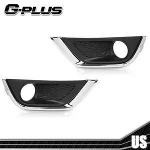 Pair Bumper Fog Light Covers Bezel Chrome Trim Fit For Jeep Compass 2017-2019